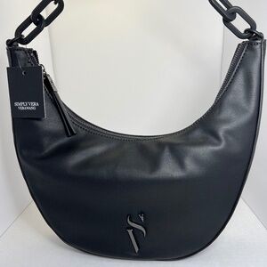 Simply Vera by Vera Wang black faux leather shoulder handbag purse